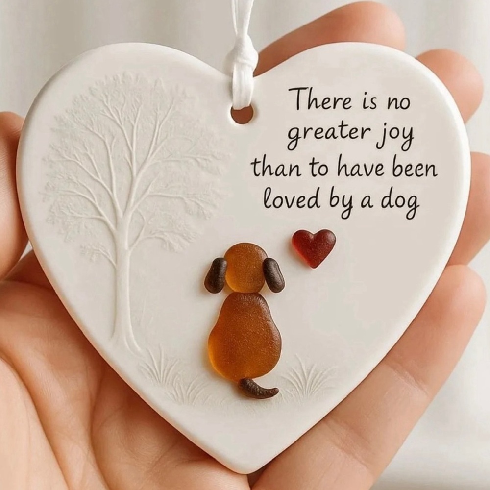 Heart Dog Wood Christmas Ornament (NWT) - Picture 9 of 10